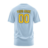 Custom Light Blue Gold T-Shirt