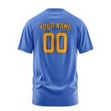 Custom Sky Blue Yellow T-Shirt