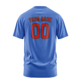 Custom Sky Blue Red T-Shirt