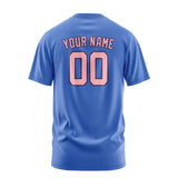 Custom Sky Blue Light Pink T-Shirt