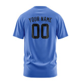 Custom Sky Blue Black T-Shirt