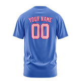 Custom Sky Blue Light Pink T-Shirt