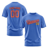 Custom Sky Blue Copper Rose T-Shirt