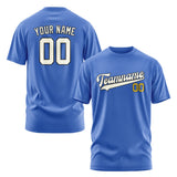 Custom Sky Blue Cream T-Shirt
