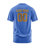 Custom Sky Blue Khaki T-Shirt