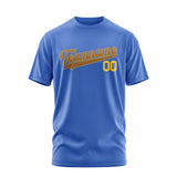 Custom Sky Blue Khaki T-Shirt