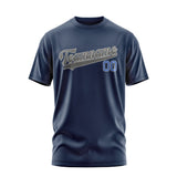 Custom Blue Dark Grey T-Shirt