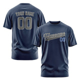 Custom Blue Dark Grey T-Shirt