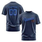 Custom Blue Sky Blue T-Shirt