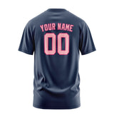 Custom Blue Light Pink T-Shirt