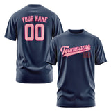Custom Blue Light Pink T-Shirt