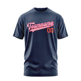 Custom Blue Light Pink T-Shirt