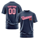 Custom Blue Light Pink T-Shirt
