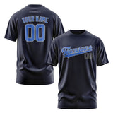 Custom Navy Sky Blue T-Shirt