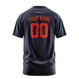 Custom Navy Orange Red T-Shirt