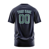 Custom Navy Blue Green T-Shirt
