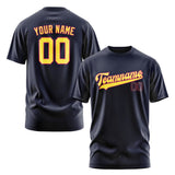 Custom Navy Light Yellow T-Shirt