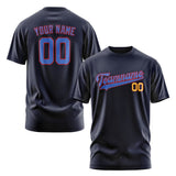 Custom Navy Sky Blue T-Shirt