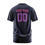 Custom Navy Light Purple T-Shirt
