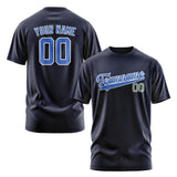 Custom Navy Sky Blue T-Shirt