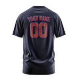 Custom Navy Coral Red T-Shirt