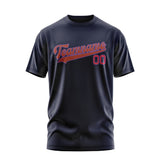 Custom Navy Coral Red T-Shirt