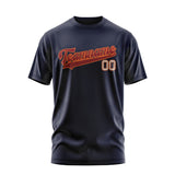 Custom Navy Crimson Red T-Shirt