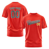 Custom Orange Red Dark Grey T-Shirt