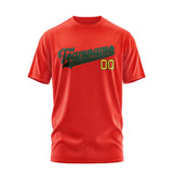 Custom Orange Red Dark Green T-Shirt