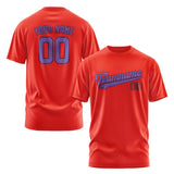 Custom Orange Red Light Purple T-Shirt
