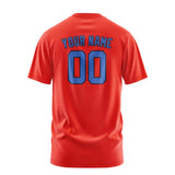 Custom Orange Red Sky Blue T-Shirt