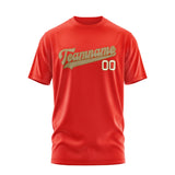 Custom Orange Red Light Khaki T-Shirt