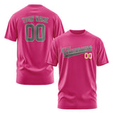 Custom Pink Dark Grey T-Shirt