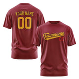 Custom Crimson Red Yellow T-Shirt