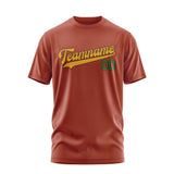 Custom Coral Red Yellow T-Shirt