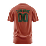 Custom Coral Red Dark Green T-Shirt