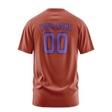 Custom Coral Red Light Purple T-Shirt