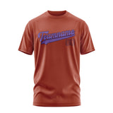 Custom Coral Red Light Purple T-Shirt