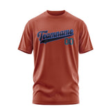 Custom Coral Red Navy T-Shirt
