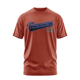 Custom Coral Red Navy T-Shirt