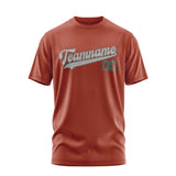Custom Coral Red Gray T-Shirt