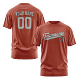Custom Coral Red Gray T-Shirt