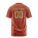Custom Coral Red Light Khaki T-Shirt