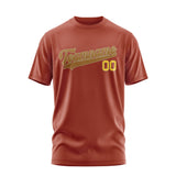 Custom Coral Red Khaki T-Shirt