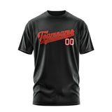 Custom Black Coral Red T-Shirt
