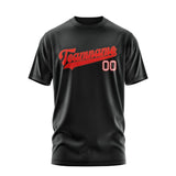 Custom Black Orange Red T-Shirt