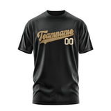 Custom Black Light Khaki T-Shirt