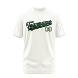Custom White Dark Green T-Shirt
