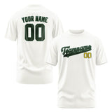 Custom White Dark Green T-Shirt