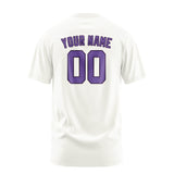 Custom White Light Purple T-Shirt